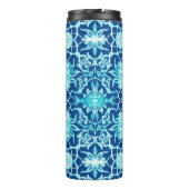 Art Nouveau Chinese Tegel, blauw en turquoise Thermosbeker (Achterkant)