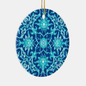 Art Nouveau Chinese Tegel - Turquoise en Blue Keramisch Ornament (Rechts)