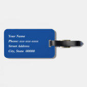 Art Nouveau Chinese Tile, Cobalt Blue en White Bagagelabel (Achterkant horizontaal)