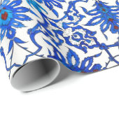 Art Nouveau Chinese Tile - Cobalt Blue & White Cadeaupapier (Rol Hoek)