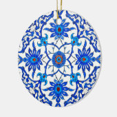 Art Nouveau Chinese Tile - Cobalt Blue & White Keramisch Ornament (Links)