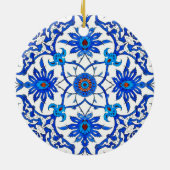 Art Nouveau Chinese Tile - Cobalt Blue & White Keramisch Ornament (Achterkant)