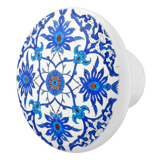 Art Nouveau Chinese Tile - Cobalt Blue & White Keramische Knop (Rechts)