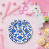 Art Nouveau Chinese Tile - Cobalt Blue & White Papieren Bordje (Feest)