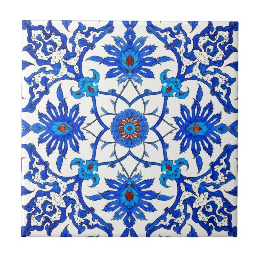 Art Nouveau Chinese Tile - Cobalt Blue & White Tegeltje (Voorkant)