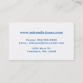 Art Nouveau Chinese Tile - Cobalt Blue & White Visitekaartje (Achterkant)