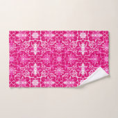 Art Nouveau Chinese Tile, Fuchsia Pink Bad Handdoek (Handdoek)