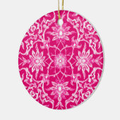 Art Nouveau Chinese Tile - Fuchsia Pink Keramisch Ornament (Links)