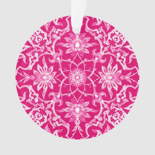 Art Nouveau Chinese Tile - Fuchsia Pink Ornament (voorkant)