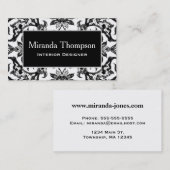 Art Nouveau Chinese Tile - zwart en wit Visitekaartje (Voorkant / Achterkant)