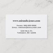 Art Nouveau Chinese Tile - zwart en wit Visitekaartje (Achterkant)