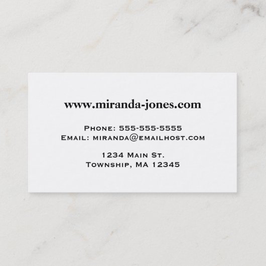 Art Nouveau Chinese Tile - zwart en wit Visitekaartje (Achterkant)