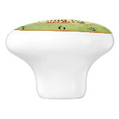 Art nouveau chocola reclameklok keramische knop (Zijkant)