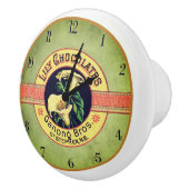 Art nouveau chocola reclameklok keramische knop (Rechts)