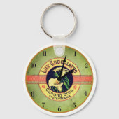 Art nouveau chocola reclameklok sleutelhanger (Voorkant)