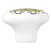 Art nouveau chocolade klok reclame keramische knop (Zijkant)