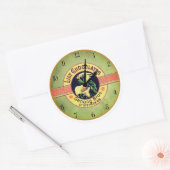 Art nouveau chocolade reclame klok sticker (Envelop)