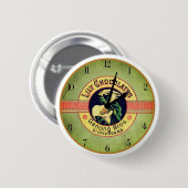 Art nouveau chocolade reclameklok ronde button 5,7 cm (Voorkant /achterkant)