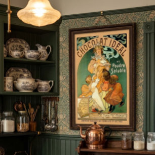 Art Nouveau chocoladereclame uit de oude doos van Poster