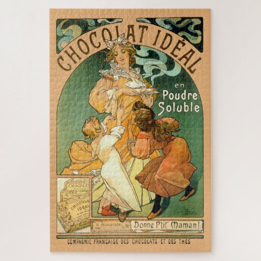 Art Nouveau Chocolate en Alphonse Mucha Legpuzzel (Verticaal)