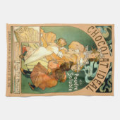  Art Nouveau Chocolate en Alphonse Mucha Theedoek (Horizontaal)