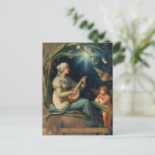 Art Nouveau Christmas Caroler en Cherub Feestdagenkaart (Staand voorkant)