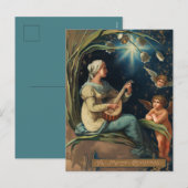 Art Nouveau Christmas Caroler en Cherub Feestdagenkaart (Voorkant / Achterkant)