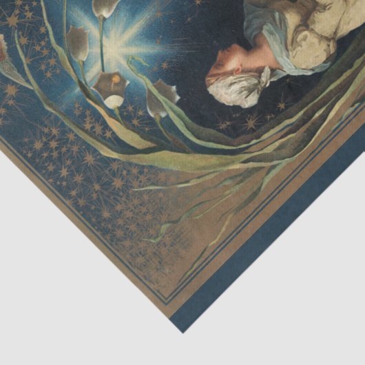 Art Nouveau Christmas Caroler en Cherub Tissuepapier (Detail)