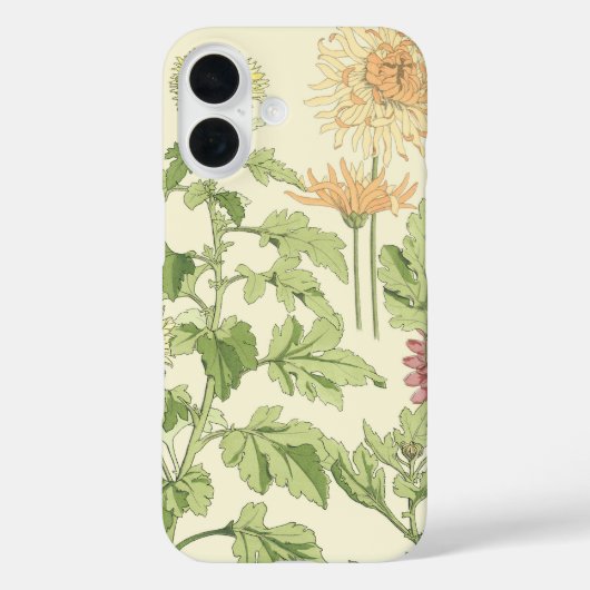  Art Nouveau, Chrysanthema's in een tuin Case-Mate iPhone Case (Achterkant)