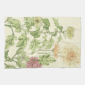  Art Nouveau, Chrysanthema's in een tuin Theedoek (Horizontaal)