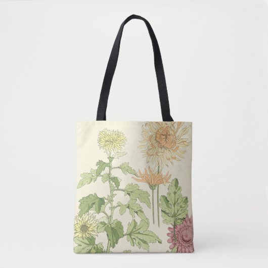  Art Nouveau, Chrysanthema's in een tuin Tote Bag (Voorkant)