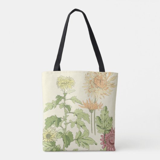 Art Nouveau, Chrysanthema's in een tuin Tote Bag (Achterkant)