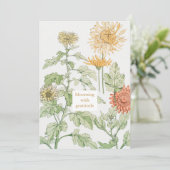  Art Nouveau Chrysanthemum Dank je kaart (Staand voorkant)