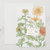  Art Nouveau Chrysanthemum Dank je kaart (Voorkant / Achterkant)
