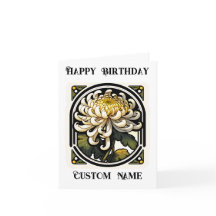 Art Nouveau Chrysanthemum November Geboorte bloem