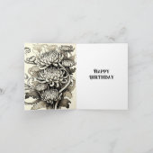 Art Nouveau Chrysanthemum November Geboorte bloem Kaart (Binnen)