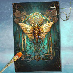 Art Nouveau Cicada 1 Decoupage papier