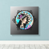 Art Nouveau Circle Het schilderen Samaritan Woman Canvas Afdruk (Insitu (Houten vloer))
