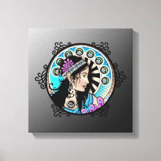 Art Nouveau Circle Het schilderen Samaritan Woman Canvas Afdruk (Voorkant)