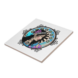 Art Nouveau Circle Het schilderen Samaritan Woman Tegeltje