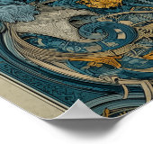 Art Nouveau Circus Poster in Blue and Yellow (Hoek)