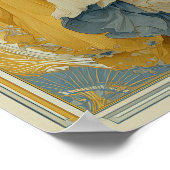 Art Nouveau Circus Poster in Blue and Yellow (Hoek)