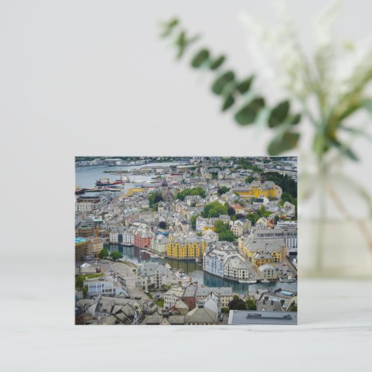 Art Nouveau City Alesund, briefkaart Noorwegen (Staand voorkant)