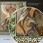 Art Nouveau Clair de Lune Mucha Edelweiss Bloemen Tegeltje