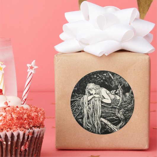 Art Nouveau Classic Round Sticker (Feest)