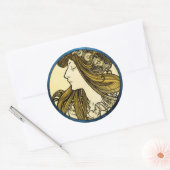 Art Nouveau Classic Round Sticker (Envelop)