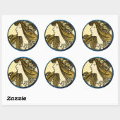 Art Nouveau Classic Round Sticker (Vel)