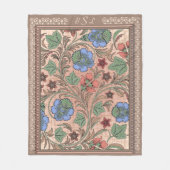 Art Nouveau Coastal Flowers en Lace - Monogrammed Fleece Deken (Voorkant)