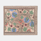 Art Nouveau Coastal Flowers en Lace - Monogrammed Fleece Deken (Voorkant (Horizontaal))