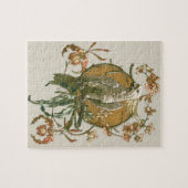  Art Nouveau, Cockato Bird, Orchid Flowers Legpuzzel (Horizontaal)